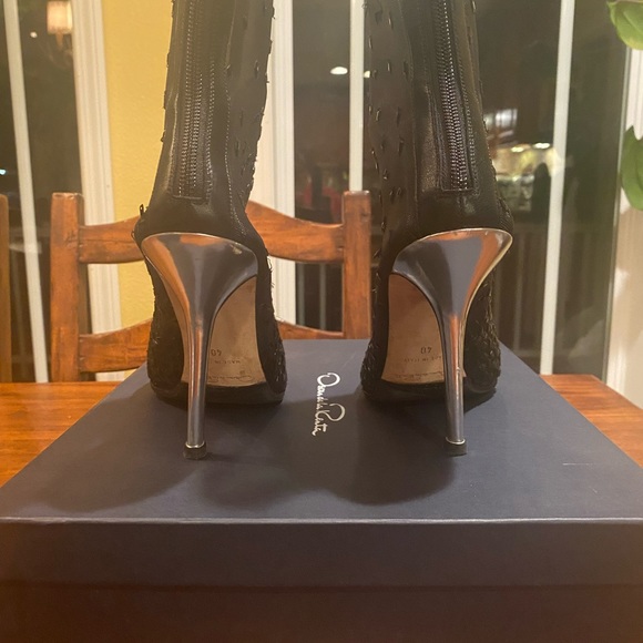 Oscar De La Renta black mesh beaded bootie size 40 - Picture 5 of 6
